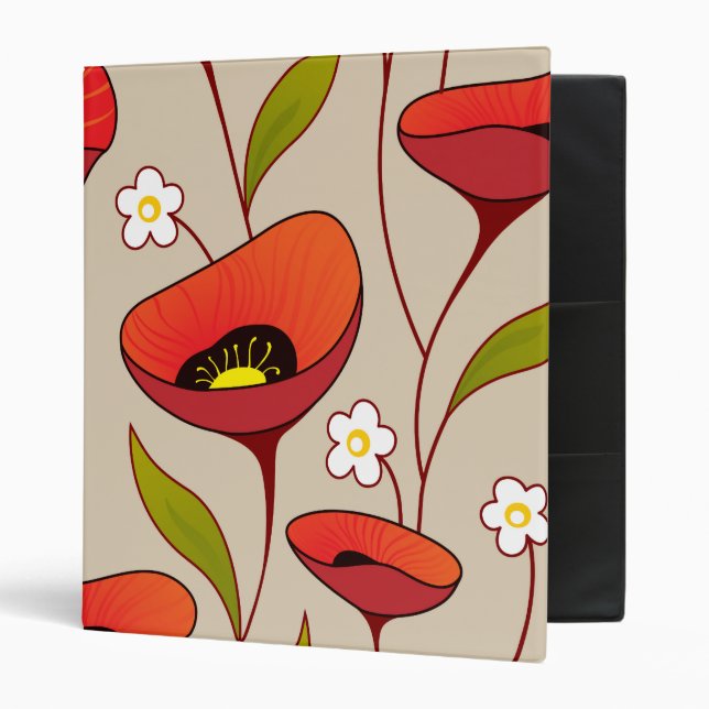 Fine Cute Cool Girly Retro Floral Fashion Binder (Front/Inside)