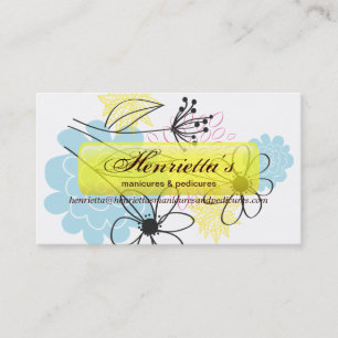 Fine Cute Cool Girly Retro Floral Fashion Business Card