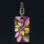 Fine Cute Cool Girly Retro Floral Fashion Luggage Tag<br><div class="desc">Beautiful Abstract Flower Floral Pattern. Cute pink blue and yellow digital geometric flower.  Customize with monogram initials or name to create your own unique gift for a loved one. Awesome cool colourful beautiful artistic original creative geometric botanical fine art for modern trendy elegant fashion decor styles.</div>