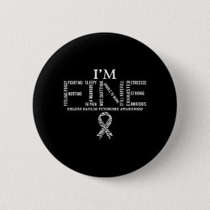 Fine Ehlers Danlos Syndrome Eds Awareness Zebra 2 Inch Round Button