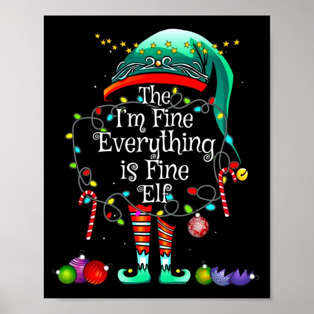 Fine everything is fine elf matching family poster (Front)