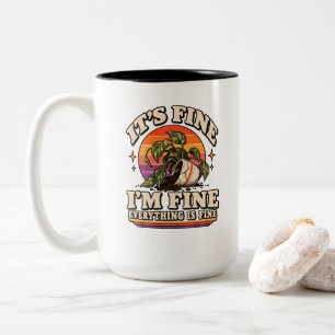 Fine Facade Houseplant Mild Chaos Vibe Two-Tone Coffee Mug