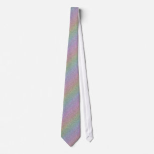 Fine Faux Glitter Sparkles Rainbow Pearl Diagonal Tie