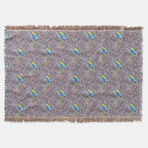 Fine Feather Peacock Mating Plumage Throw Blanket