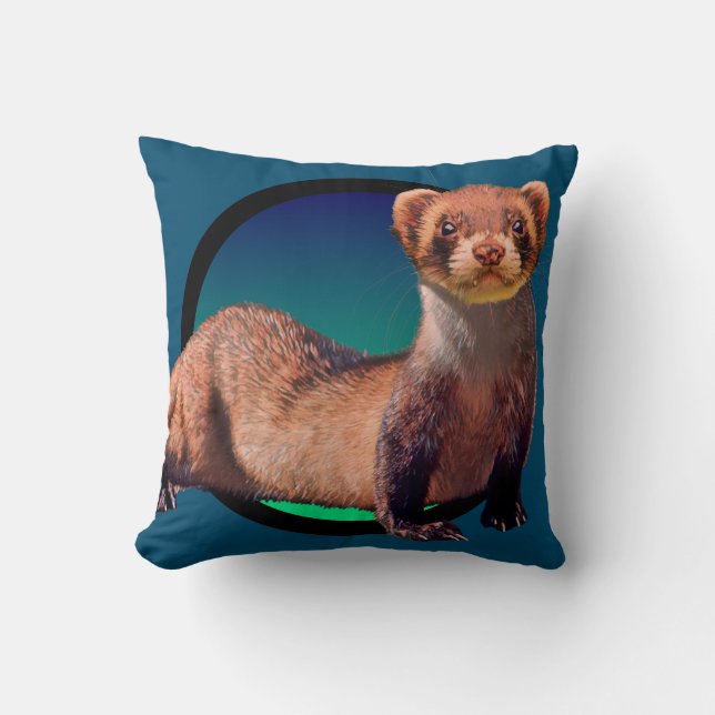 Fine Ferret Throw Pillow (Front)