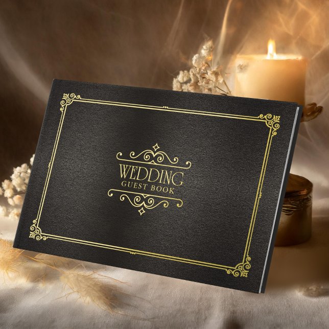Fine Filigree Gold Foil Wedding ID871 Guest Book (Creator Uploaded)