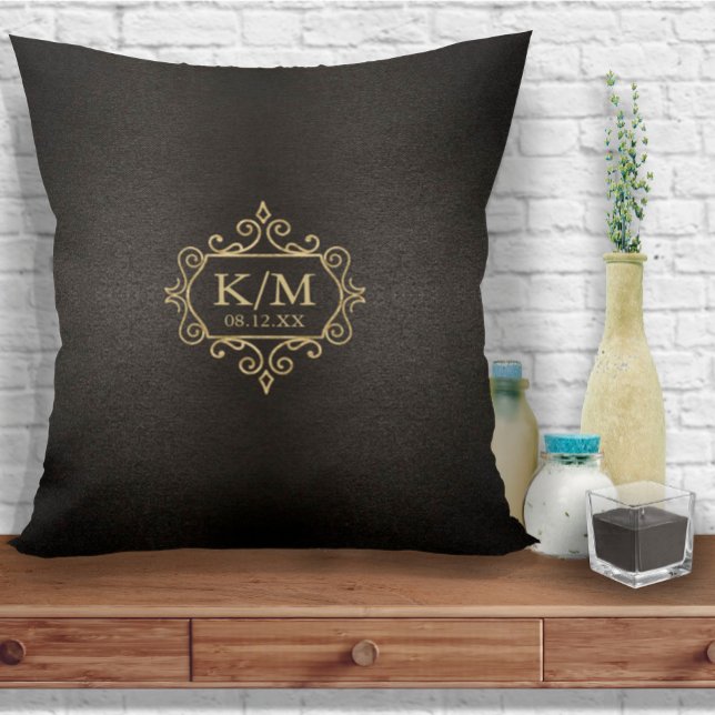 Fine Filigree Gold Wedding ID871 Throw Pillow (Creator Uploaded)