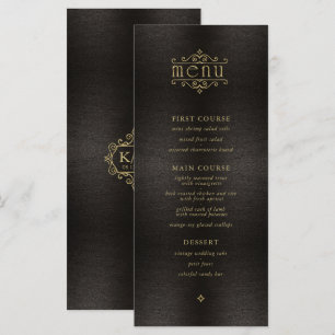Fine Filigree Gold Wedding Menu V2 ID871
