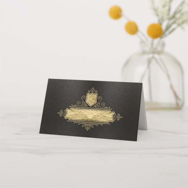 Fine Filigree Gold Wedding Table ID871 Place Card (Front)