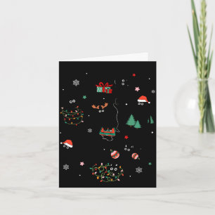 Fine fine playful black cats funny kitten card