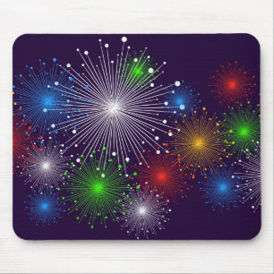 Fine Fireworks Cute Cool Girly Retro Vector Mouse Pad