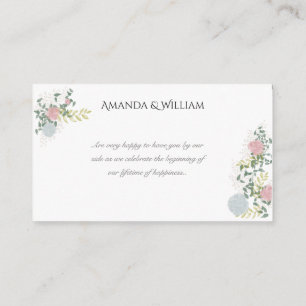 Fine Floral Watercolor Wedding guest place card