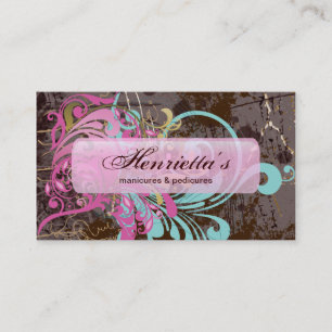 Fine Flower Cool Cute Girly Retro Floral Business Card