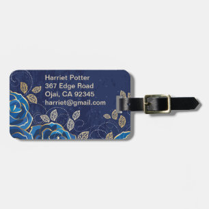 Fine Flower Cool Cute Girly Retro Floral Luggage Tag