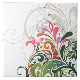 Fine Flower Cool Cute Girly Retro Floral Tile