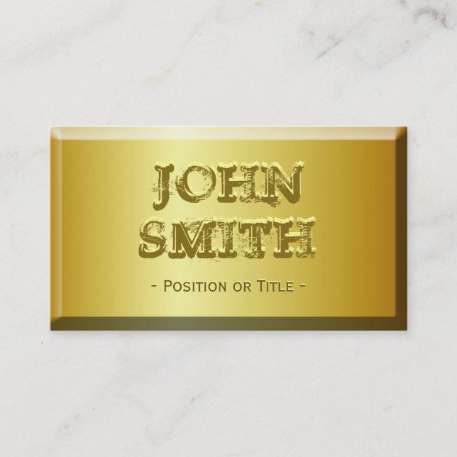 Fine Gold Brick Look with Custom Embossed Text Business Card (Front)