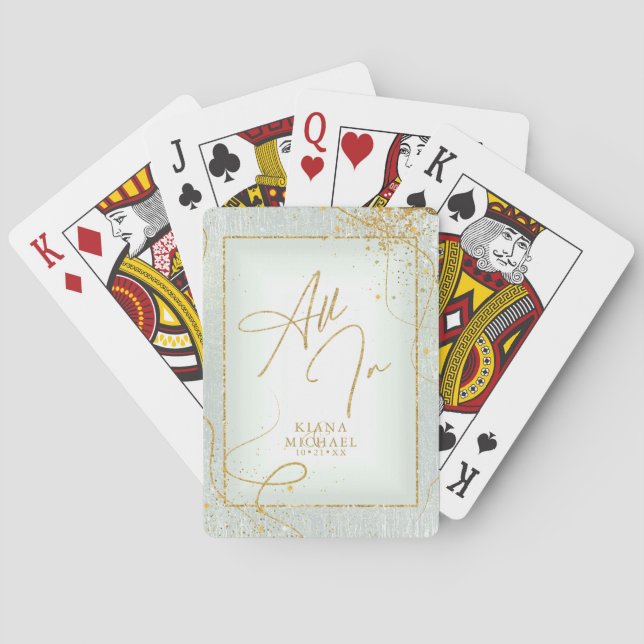 Fine Gold Lines Abstract Wedding All In Sg ID867  Playing Cards (Back)