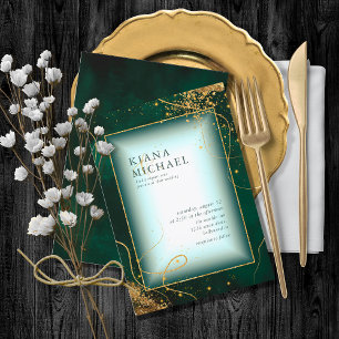 Fine Gold Lines Abstract Wedding V2 Emerald ID867