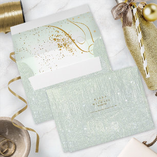 Fine Gold Lines Abstract Wedding V2 Sage ID867 Envelope