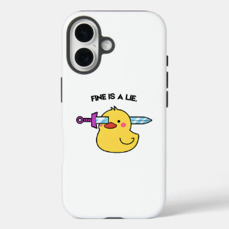 Fine Is a Lie - Drôle Humour foncé iPhone 16 Coque