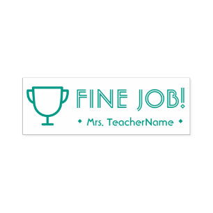 "FINE JOB!" Assignment Marking Rubber Stamp
