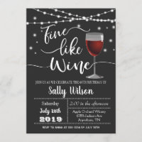 Fine like Wine Adult Birthday Party Invitation