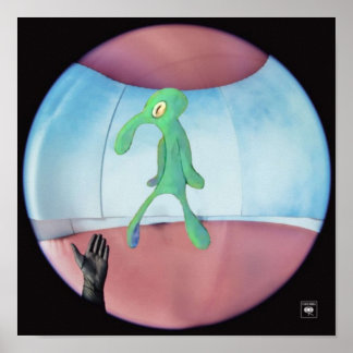 fine line but its squidward poster