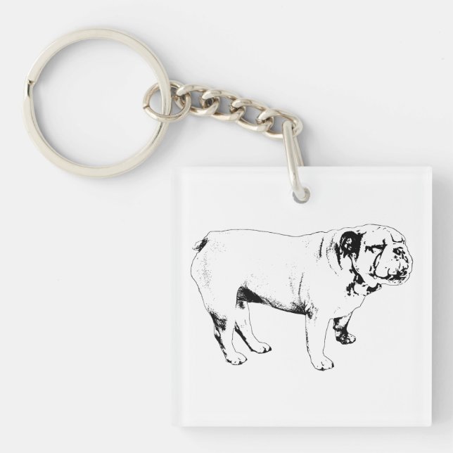 fine line carry, bulldog keychain (Front)