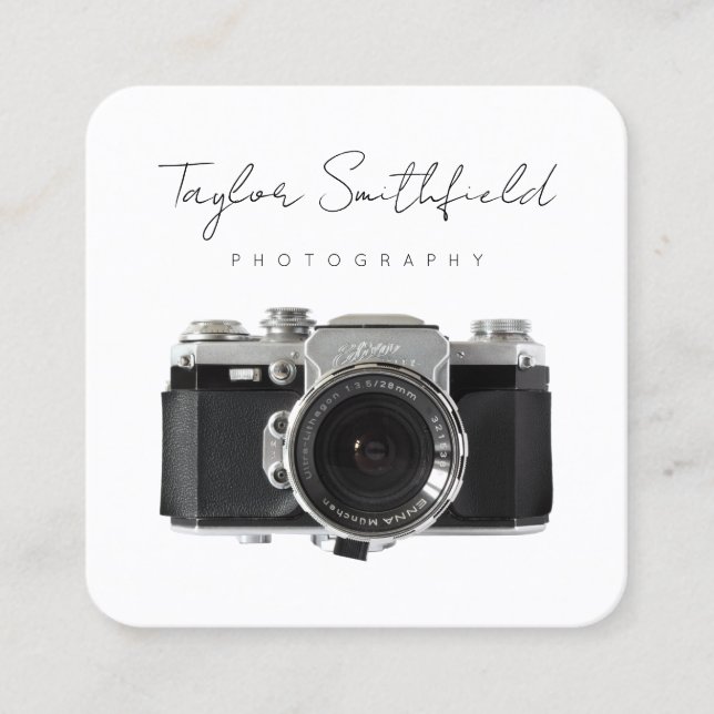 Fine Line Film Camera Photography Business Card (Front)