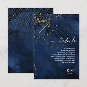 Fine Lines Gold Abstract Details Navy ID867 Enclosure Card