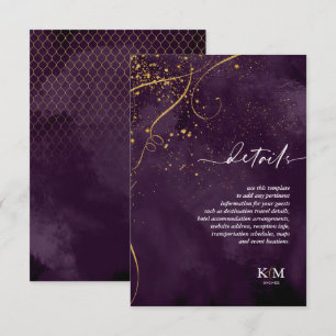 Fine Lines Gold Abstract Details Plum ID867  Enclosure Card
