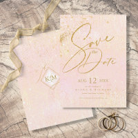 Fine Lines Gold Abstract Wedding Blush ID867