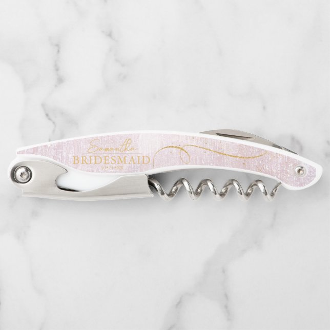 Fine Lines Gold Abstract Wedding Mauve ID867 Corkscrew (Front)