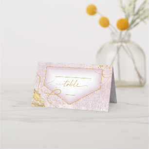 Fine Lines Gold Abstract Wedding Table Mv ID867 Place Card