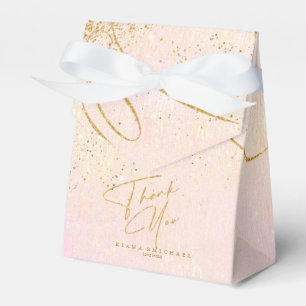 Fine Lines Gold Abstract Wedding V1 Blush ID867 Favor Box