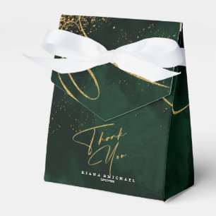 Fine Lines Gold Abstract Wedding V1 Emerald ID867 Favor Box
