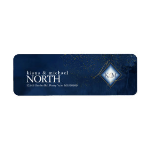 Fine Lines Gold Abstract Wedding V1 Navy ID867