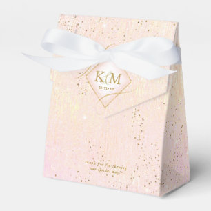 Fine Lines Gold Abstract Wedding V2 Blush ID867 Favor Box