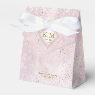 Fine Lines Gold Abstract Wedding V2 Mauve ID867 Favor Box