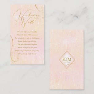 Fine Lines Gold Abstract Wishing Well Blush ID867 Enclosure Card