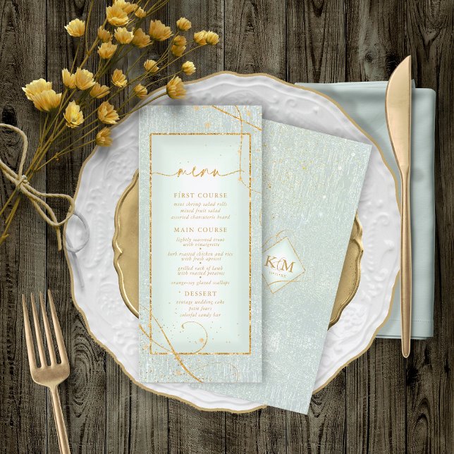 Fine Lines Gold Abstrait Mariage Menu V2 Sg ID867 (Créateur téléchargé)