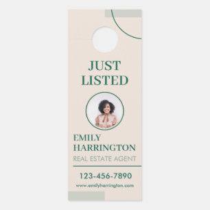 Fine Lines Just Listed Real Estate Agent Sand Door Hanger