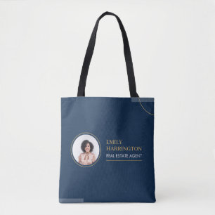 Fine Lines Real Estate Agent Navy Tote Bag