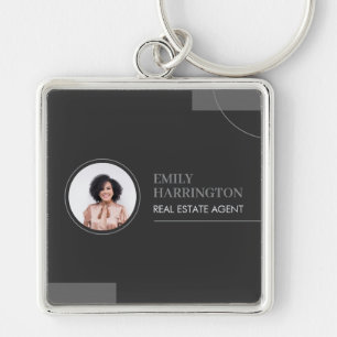 Fine Lines Real Estate Agent Neutral Keychain