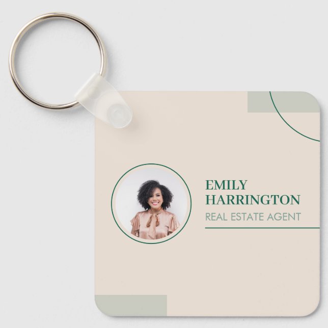 Fine Lines Real Estate Agent Sand Keychain (Front)