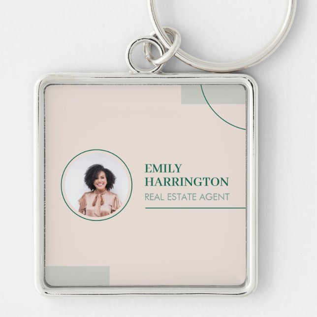Fine Lines Real Estate Agent Sand Keychain (Front)