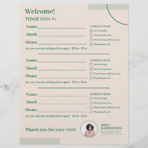 Fine Lines Sign In Sheet Real Estate Agent Sand