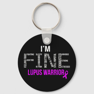 FINE Lupus Awareness Warrior Fighter Autoimmune Keychain