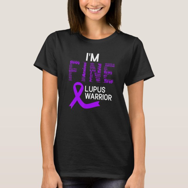 Fine Lupus Warrior Lupus Awareness Month Purple Ri T-Shirt (Front)