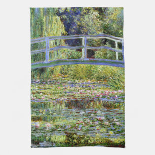 Fine Monet Japanese Bridge & Water-Lily Pond Kitchen Towel
